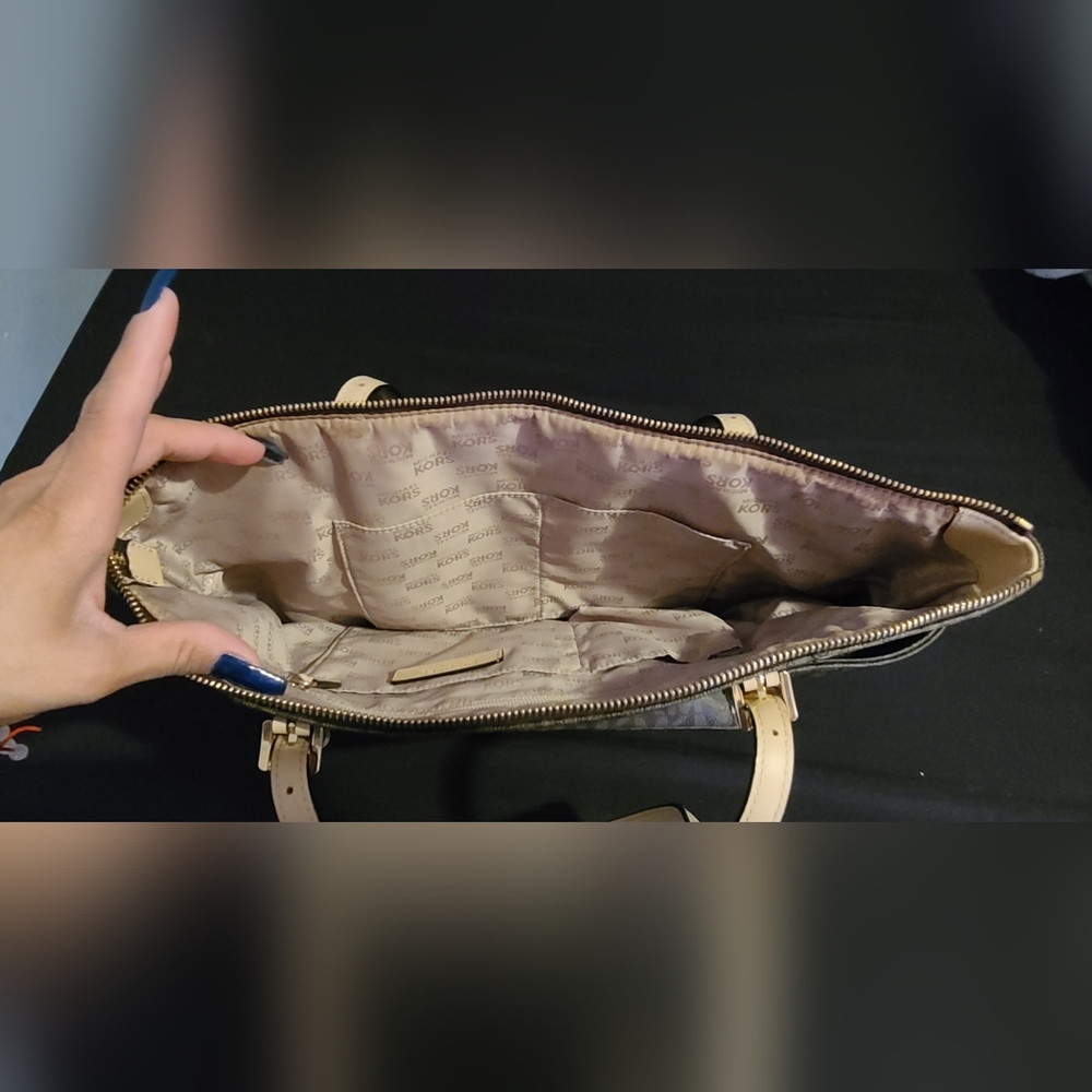Brown Micheal kors bag and wallet